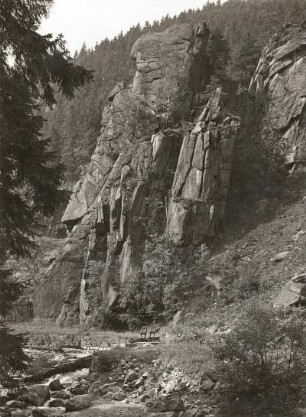 Harz. Okertal. Felsen am "Schlafenden Löwen"