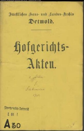 von Alten, Hauptmann zu Ullenhausen gegen Dickmeier zu Bentrup
