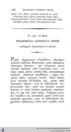 Franciscus Antonius Veith.