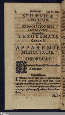 Caput I. De Apparente Mundi Facie