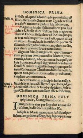 Dominica Prima Post epiphaniae ...