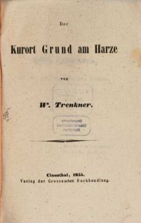 Der Kurort Grund am Harze
