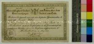 Konfirmationsurkunde der Presbiter zu Halberstadt für Rudolf Weber