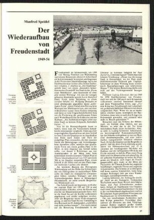 Der Wiederaufbau von Freudenstadt, 1949-54