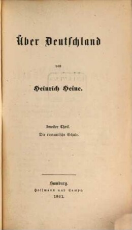 Heinrich Heine's sämmtliche Werke : rechtmäßige Original-Ausgabe. 6, Über Deutschland ; 2
