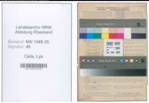 Entnazifizierung Lya Caris , geb. 18.05.1885 (Kinobesitzerin)