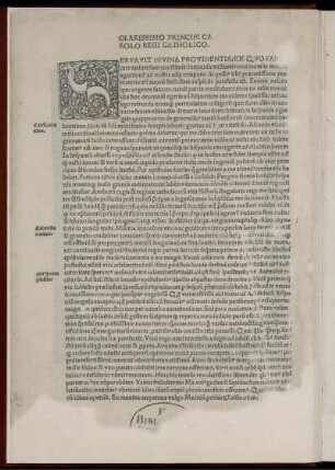 Clarissimo principi carolo regi catholico