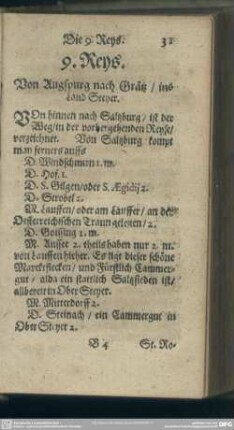 9. Reys. Von Augspurg nach Grätz, ins Land Steyer