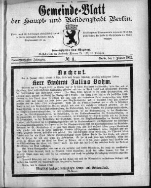 1912,1: No. 1, 7. Januar 1912