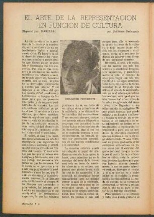 El arte de la representación en función de cultura : (Especial para "Máscara")