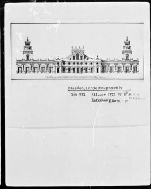 Warschau, Schloß Wilanow, Aufriß der Fassade