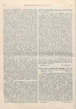676 [Rezension] Wundt, Wilhelm, Grundriss der Psychologie. Vierte neu bearbeitete Auflage