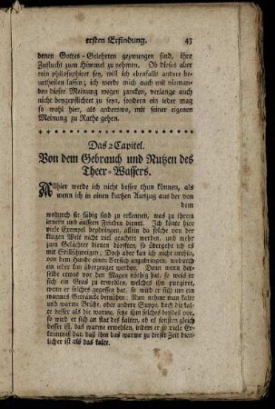 Das 2. Capitel. Von dem Gebrauch und Nutzen des Theer-Wassers.
