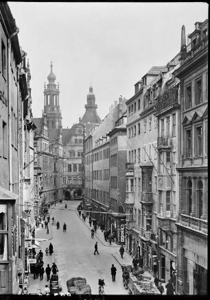 Dresden, Schloßstraße : Dresden. Schloßstraße. Blick von der Sporergasse zum Georgentor. Blick gegen das Georgentor nach Norden