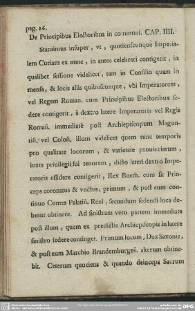De Principibus Electoribus in communi. Cap. IIII.