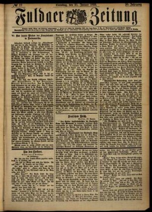 Ausgabe vom Samstag, den 21. Januar 1893.