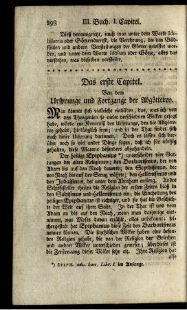 Das erste Capitel. Von dem Ursprunge und Fortgange der Abgötterey