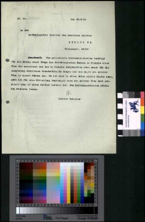 Korrespondenz Olympia: Korrespondenz 1931-1932