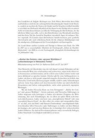 »Barbar des Geistes« oder »grosser Wohltäter«? : Lutherdeutungen in Nietzsches Texten