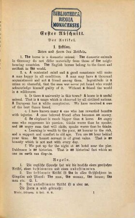 Vollständiger Lehrgang zur leichten, schnellen und gründlichen Erlernung der englischen Sprache, 2. Grammatik für Oberklassen