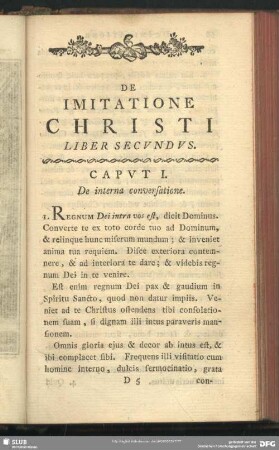 De Imitatione Christi Liber Secundus