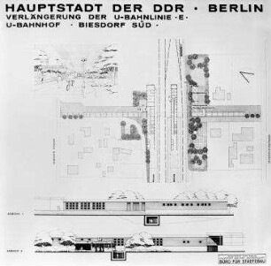 Verlängerung der U-Bahnlinie E, U-Bahnhof Biesdorf Süd. Berlin-Marzahn/Hellersdorf, Ortsteil Biesdorf