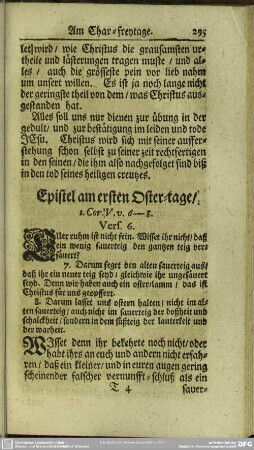 Epistel am ersten Oster-tage