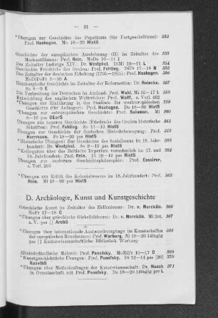 D. Archäologie, Kunst, Kunstgeschichte
