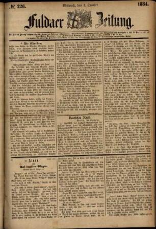 Ausgabe vom Mittwoch, den 01. Oktober 1884.