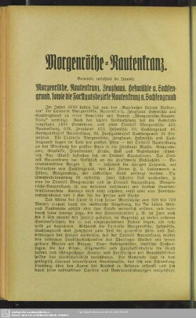 Morgenröthe-Rautenkranz