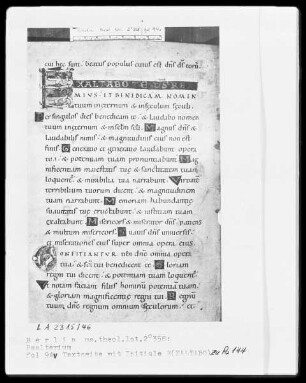 Psalter aus Werden — Initiale E (xaltabo), Folio 94verso