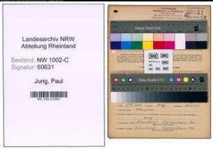 Entnazifizierung Paul Jung, geb. 20.09.1897 (Vertreter)