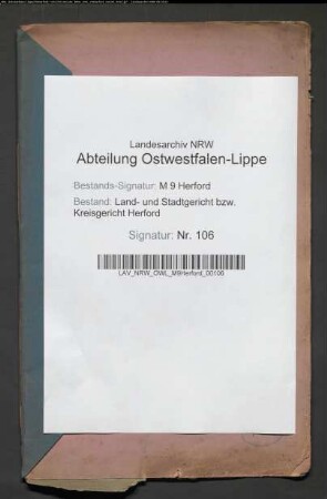 Ablösungssache zwischen Heinrich Ludwig Fischer, Spenge und dem Verwalter Ellermann auf Gut Werburg