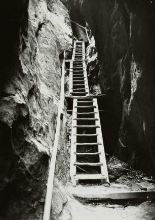 Sächsische Schweiz, Hockstein, Holzleiteranlage