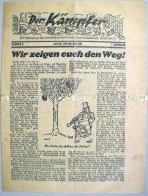 Werbezeitung der SPD Groß-Berlin "Der Kämpfer" u.a. zum Sozialabbau unter der Brüning-Regierung