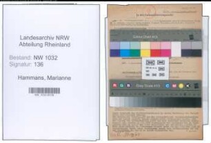 Entnazifizierung Marianne Hammans , geb. 18.02.1894 ()