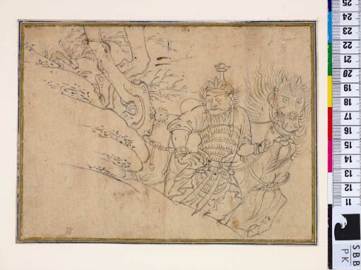 S. 29, Nr. 2: Chinesisch-mongolischer Krieger sein Pferd am Zügel haltend