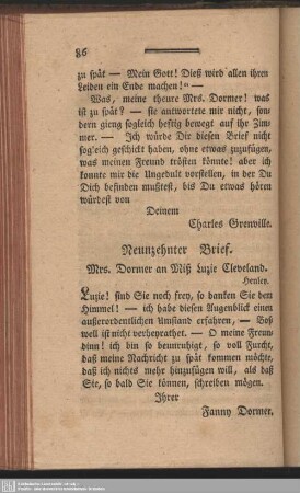 Neunzehnter Brief
