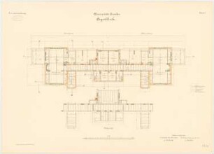 Universität Breslau Klinische Neubauten. Augenklinik: Grundriss Dachgeschoss 1:100