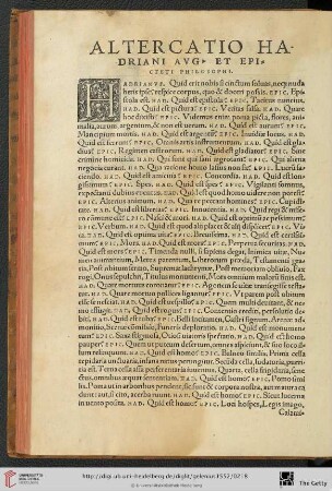 Altercatio Hadriani avg et epicteti philosophi