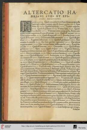 Altercatio Hadriani avg et epicteti philosophi