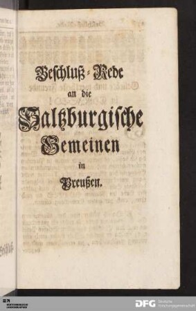 Beschluß-Rede
