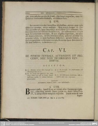 Cap. VI. De Iudicio Feudali, Actionibus Et Processu, Nec Non Divisionibus Feudorum