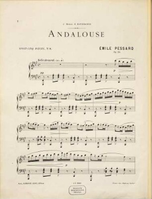 Vingt-cinq pièces pour le piano, No. 8. Andalouse