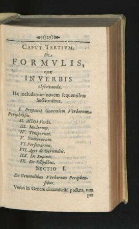Caput Tertium. De Formulis, Quae In Verbis observandae.