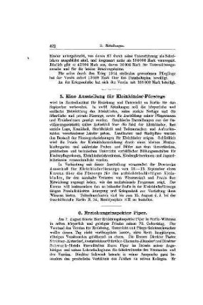 Erziehungsinspektor Piper : [Mitteilungen]
