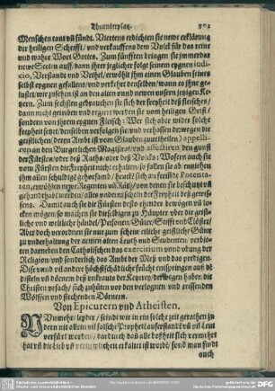 Von Epicurern und Atheisten