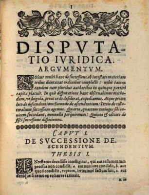 Dispvtatio Jvridica. De Haereditatibvs, Qvae Ab Intestato Defervntvr