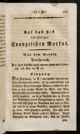 171-188, Auf das Fest des heiligen Evangelisten Markus