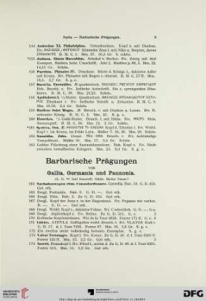 Barbarische Prägungen von Gallia, Germania und Pannonia (Nr. 164-251)